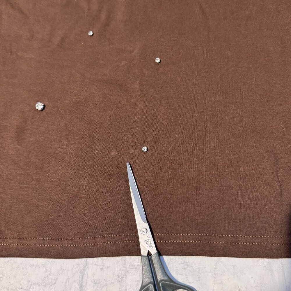 Gilded Intent Brown Rhinestone Bling Short Sleeve Tshirt - One Size Y2K - Picture 10 of 10